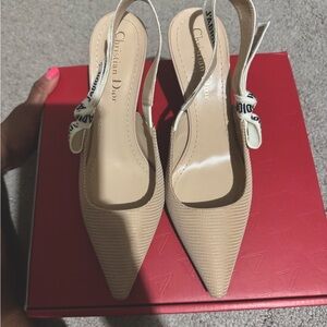 Dior Beige Slingback Pumps